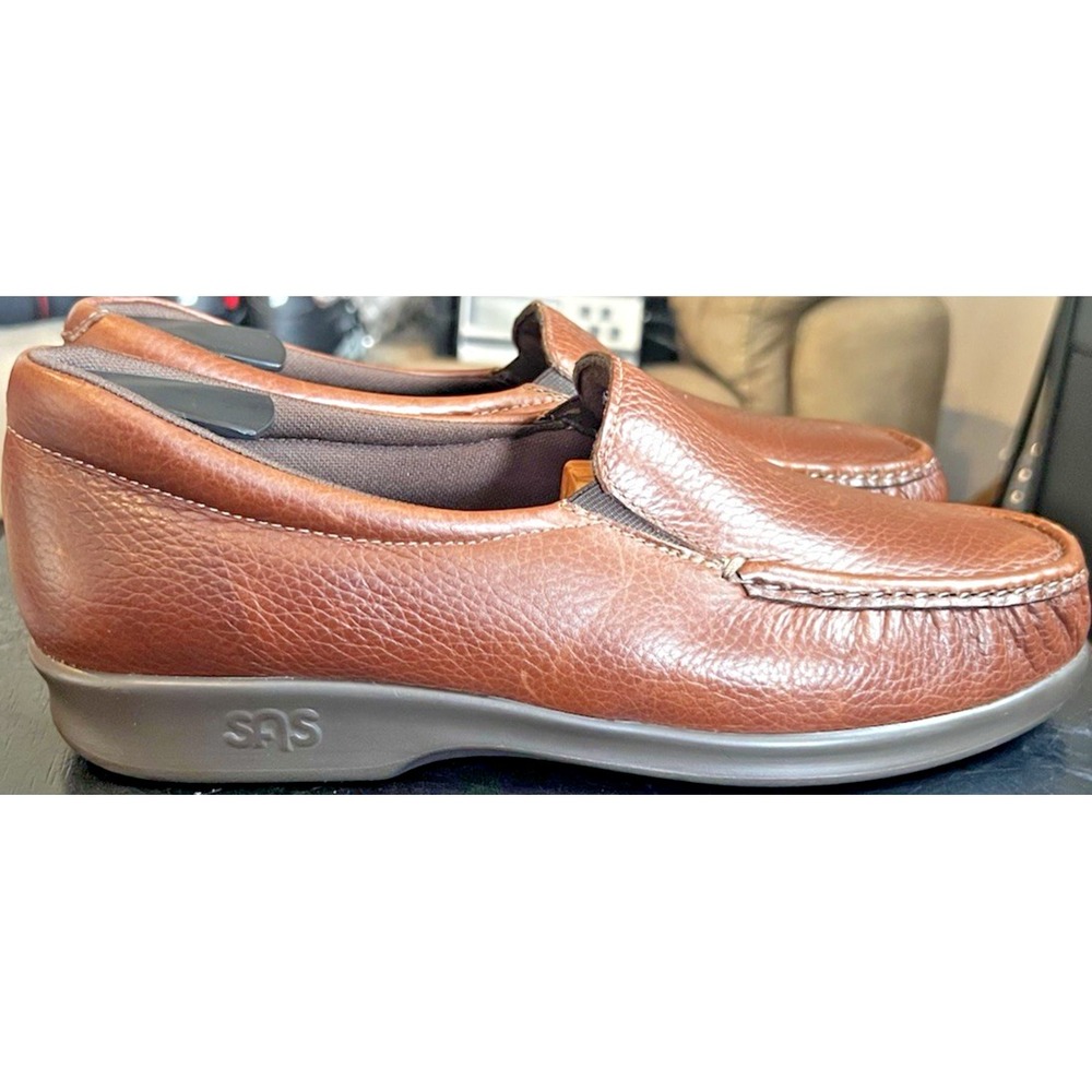 SAS Tripad Twin Slip-On Comfort Shoes Women's Size 9.5M Brown Leather Loafers
